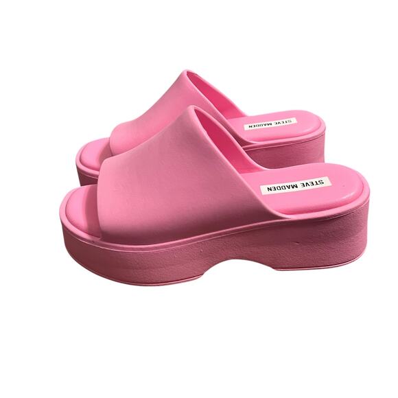 Steve Madden Pink Slinky Platform Slide Sandals Size 8 - Picture 2 of 8